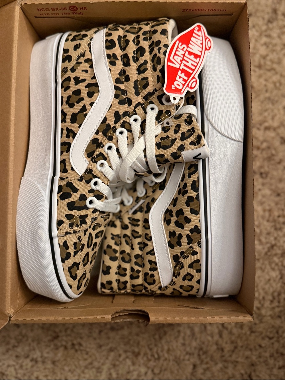 Vans High-Top Sneakers in Leopard Print — White Accent - Picture 6 of 8